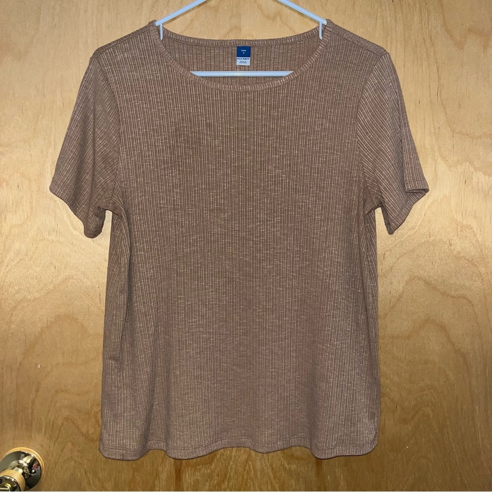 ☘️ 3 for $20! ☘️ Old Navy Tan Luxe Short Sleeve Shirt- Size Small. EUC